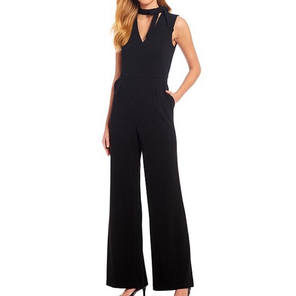 🖤CalvinKlein🖤 Choker Neck Sleeveless JumpsuitSz4 - Picture 1 of 4